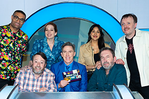 Would I Lie To You?. Image shows left to right: Richie Anderson, David Mitchell, Katherine Parkinson, Rob Brydon, Taj Atwal, Lee Mack, Chris McCausland