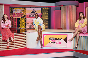 Yesterday, Today & The Day Before. Image shows from L to R: Catherine Bohart, Thanyia Moore, Ellie Taylor. Copyright: Rumpus Media