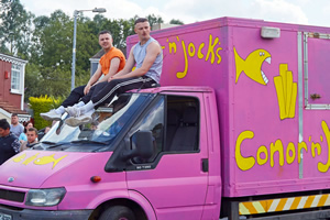 The Young Offenders. Image shows from L to R: Conor MacSweeney (Alex Murphy), Jock O'Keeffe (Chris Walley)