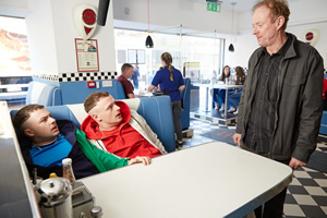 The Young Offenders. Image shows from L to R: Conor MacSweeney (Alex Murphy), Jock O'Keeffe (Chris Walley), Dinny Molloy (Ned Dennehy)