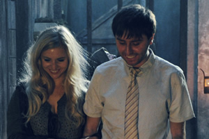 Zapped. Image shows from L to R: Effandra (Miranda Hennessy), Brian (James Buckley)