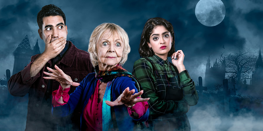 A Deal. Image shows from L to R: Tom (Jaz Deol), Lucy (Sheila Reid), Jen (Mandeep Dhillon). Copyright: Merman