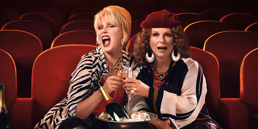 Absolutely Fabulous: The Movie. Image shows from L to R: Patsy (Joanna Lumley), Edina (Jennifer Saunders). Copyright: BBC Films