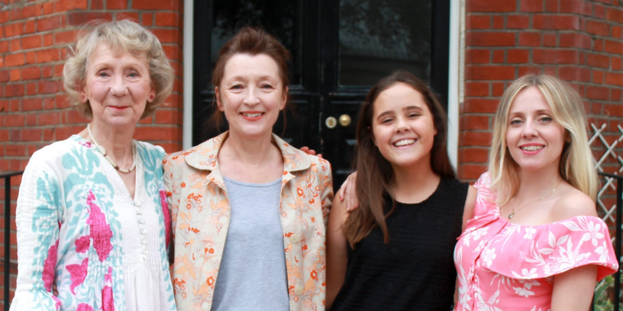 All Those Women. Image shows from L to R: Hetty (Marcia Warren), Maggie (Lesley Manville), Emily (Lucy Hutchinson), Jen (Sinead Matthews). Copyright: BBC