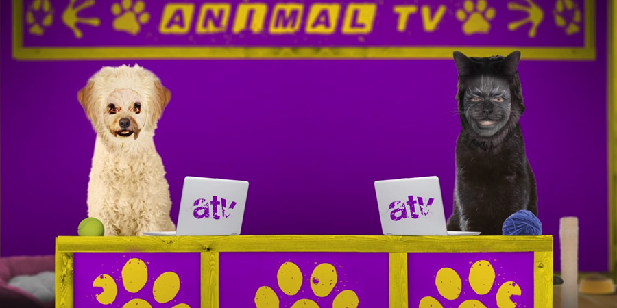 Animal TV. Image shows from L to R: Dorothy Eatbins (Lorna Watson), Simon Trumper (Tom Price)