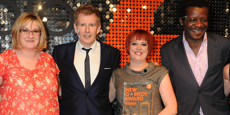 BBC New Comedy Award. Image shows from L to R: Sarah Millican, Patrick Kielty, Angela Barnes, Stephen K Amos. Copyright: BBC