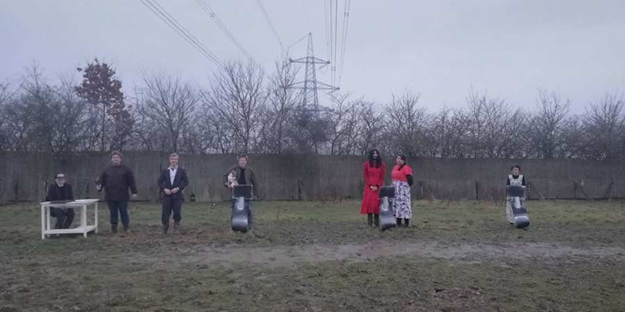 Big Field. Image shows from L to R: Darren Dutton, Tony Way, Liam Hourican, Alex Lowe, Richard David-Caine, Evelyn Mok, Alison Ward. Copyright: BBC