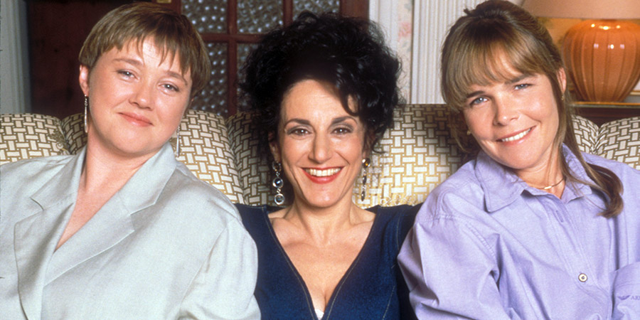 Birds Of A Feather. Image shows from L to R: Sharon Theodopolopodous (Pauline Quirke), Dorien Green (Lesley Joseph), Tracey Stubbs (Linda Robson). Copyright: BBC