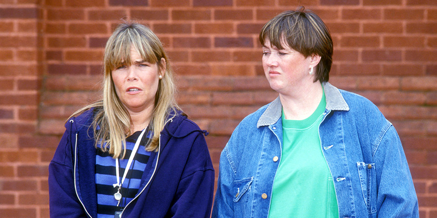 Birds Of A Feather. Image shows left to right: Tracey Stubbs (Linda Robson), Sharon Theodopolopodous (Pauline Quirke)