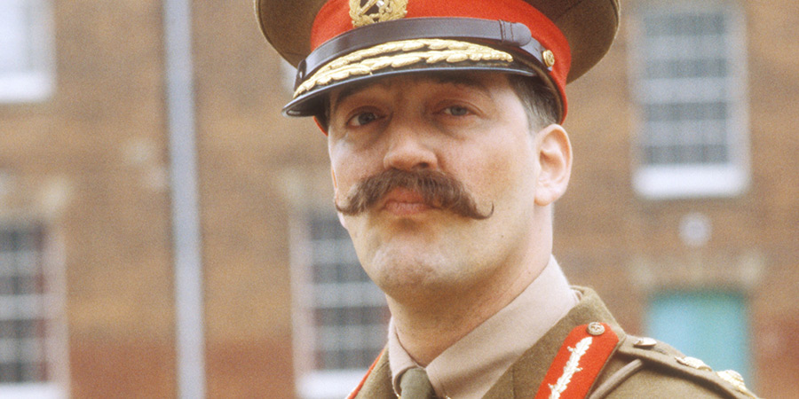 Blackadder. General Melchett (Stephen Fry). Credit: BBC, Tiger Aspect Productions