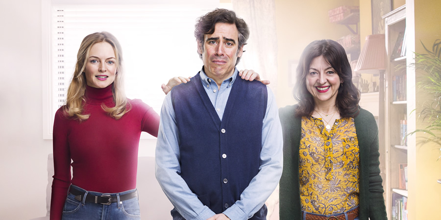 Bliss. Image shows from L to R: Kim (Heather Graham), Andrew (Stephen Mangan), Denise (Jo Hartley). Copyright: Big Talk Productions / Merman