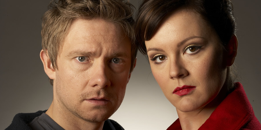 Boy Meets Girl. Image shows from L to R: Danny Reed (Martin Freeman), Veronica Burton (Rachael Stirling). Copyright: Granada Productions
