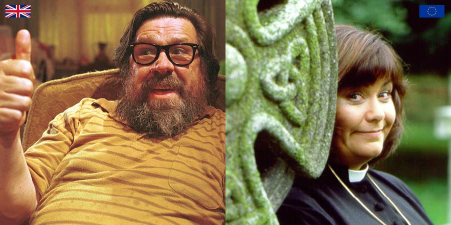 Image shows from L to R: Jim Royle (Ricky Tomlinson), Geraldine Grainger (Dawn French)