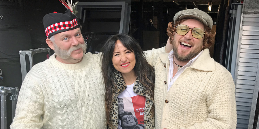 Bridge & Allen Together Again. Image shows from L to R: Duncan Bridge (Archibald Easton), KT Tunstall, Alan Allen (Mike Keat). Copyright: BBC