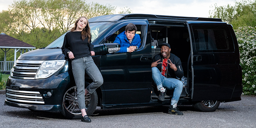 British As Folk. Image shows from L to R: Fern Brady, Ivo Graham, Darren Harriott. Copyright: STV Productions