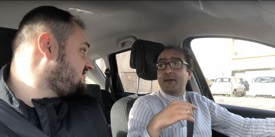 Carpool Karate. Image shows from L to R: Kit Johnstone, Sandip Mahal