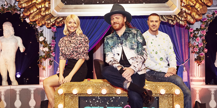 Celebrity Juice. Image shows from L to R: Holly Willoughby, Leigh Francis, Paddy McGuinness