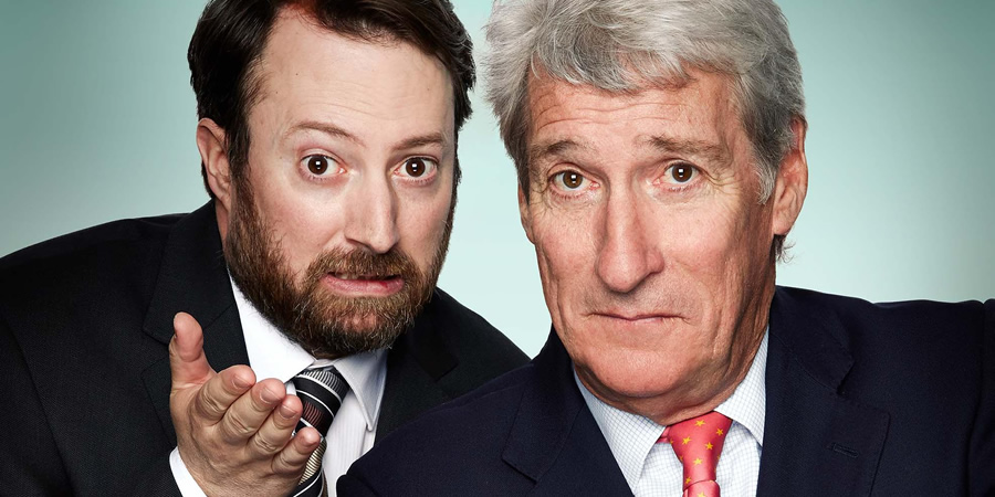 Channel 4's Alternative Election Night. Image shows from L to R: David Mitchell, Jeremy Paxman. Copyright: Zeppotron