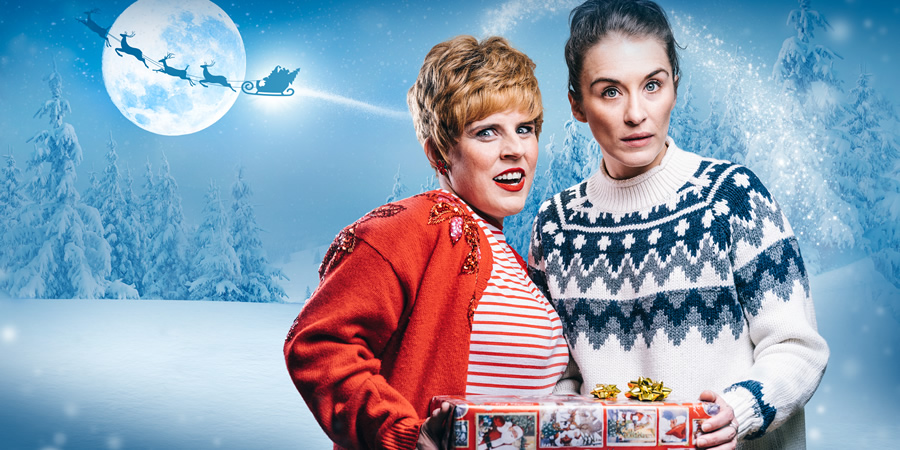 Charity Shop Sue's Xmas. Image shows from L to R: Sue Tuke (Selina Mosinski), Vicky McClure