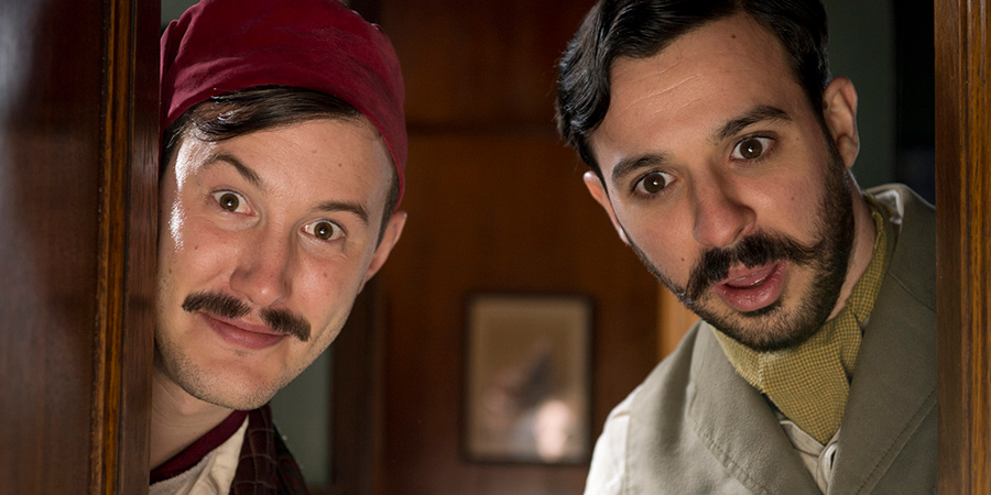 Chickens. Image shows from L to R: Bert (Jonny Sweet), Cecil (Simon Bird). Copyright: Big Talk Productions