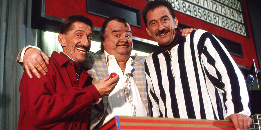 ChuckleVision. Image shows from L to R: Barry Chuckle (Barry Elliott), Perry Champagne (Paul Shane), Paul Chuckle (Paul Elliott). Copyright: BBC