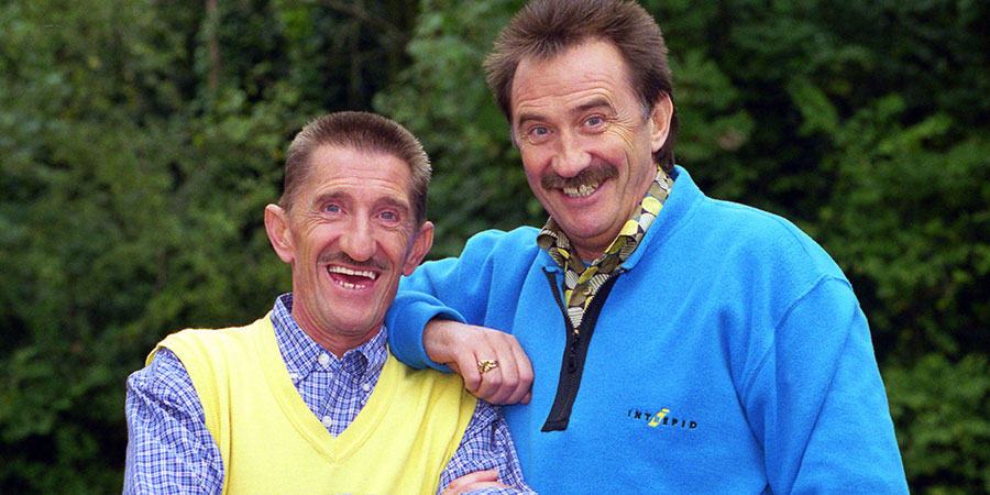 ChuckleVision. Image shows from L to R: Barry Chuckle (Barry Elliott), Paul Chuckle (Paul Elliott). Copyright: BBC