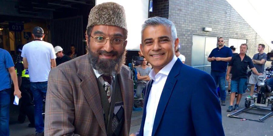 Citizen Khan. Image shows from L to R: Mr Khan (Adil Ray), Sadiq Khan. Copyright: BBC