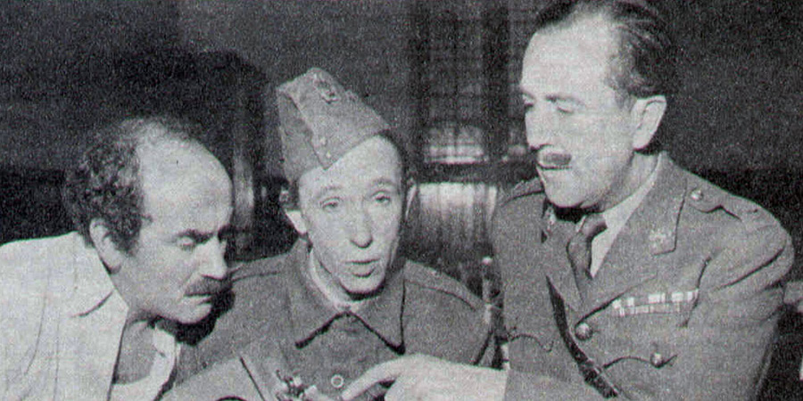 Colonel Trumper's Private War. Image shows left to right: Pan Malcov (Warren Mitchell), Hicks (George Tovey), Colonel Basil Trumper (Dennis Price)