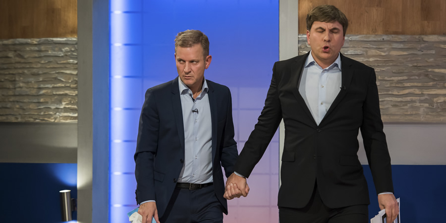 Walliams & Friend. Image shows from L to R: Jeremy Kyle, David Walliams. Copyright: BBC