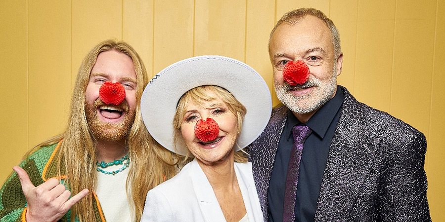 Comic Relief. Image shows left to right: Sam Ryder, Lulu, Graham Norton