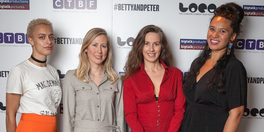 Betty Box and Peter Rogers Comedy Writing Programme winners 2016. Image shows from L to R: Laura Kirwan-Ashman, Sasha Collington, Meryl O'Rourke, Christine Robertson