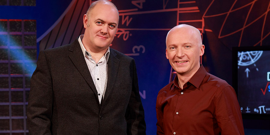 Dara O Briain: School Of Hard Sums. Image shows from L to R: Dara O Briain, Marcus du Sautoy