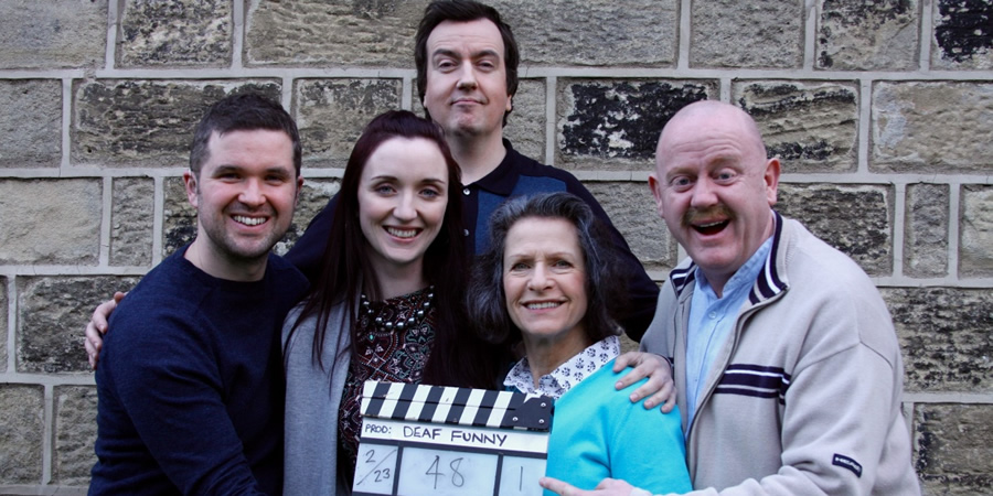 Deaf Funny. Image shows from L to R: Charlie Swinbourne, Rebecca Withey, Ben Rufus Green, Jean St. Clair, John Smith