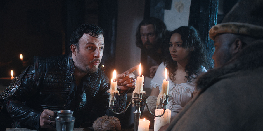 Don Rodolfo. Image shows from L to R: Don Rodolfo (Ciarán Dowd), Phillipo (Owen Roberts), Margarita (Abbie Hern), Pablito (Francis Ezekiel). Copyright: Avalon Television