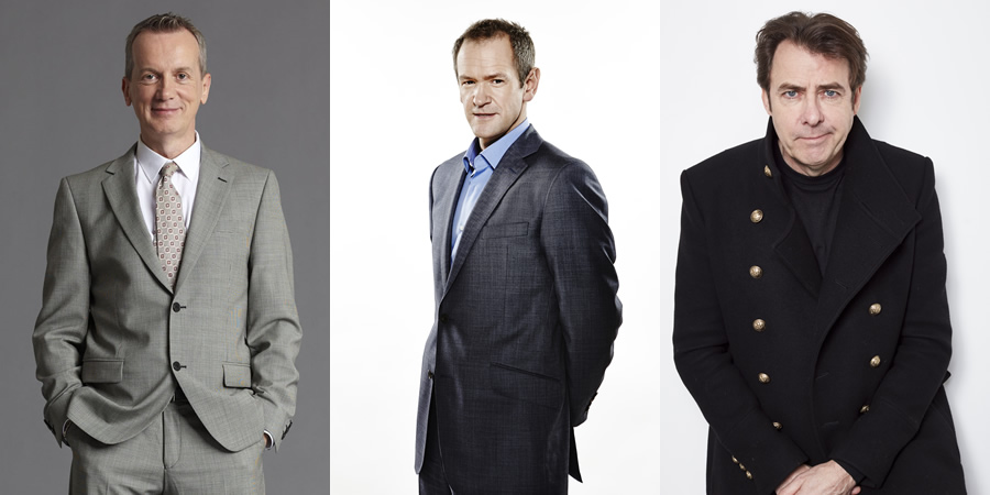 Don't Ask Me Ask Britain. Image shows from L to R: Frank Skinner, Alexander Armstrong, Jonathan Ross