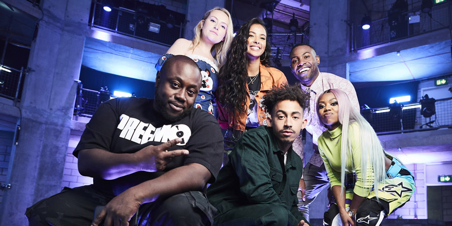 Don't Hate The Playaz. Image shows from L to R: Shortee Blitz, Amelia Dimoldenberg, Maya Jama, Jordan Stephens, Darren Harriott, Lady Leshurr