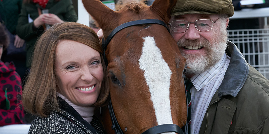 Dream Horse. Image shows left to right: Jan Vokes (Toni Collette), Brian (Owen Teale). Credit: Warner