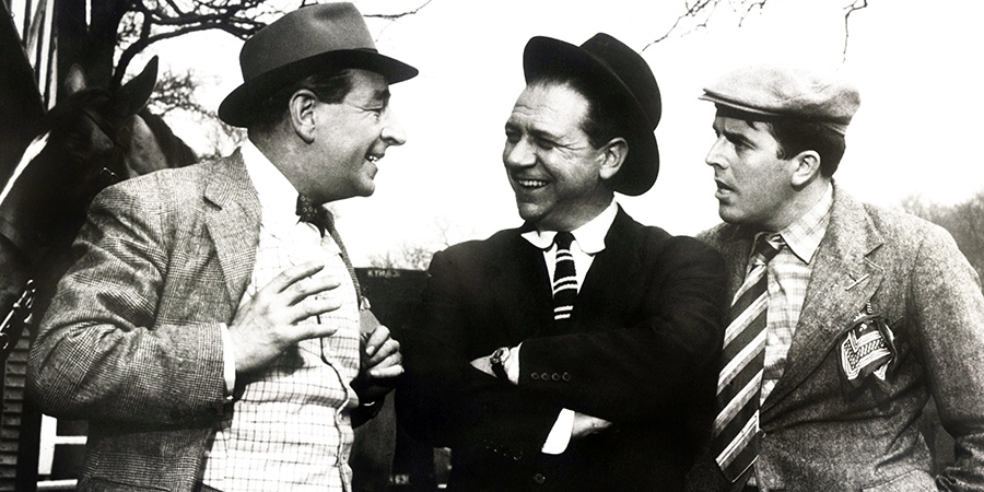 Dry Rot. Image shows left to right: Alf Tubbe (Ronald Shiner), Flash Harry (Sid James), Fred Phipps (Brian Rix). Credit: STUDIOCANAL