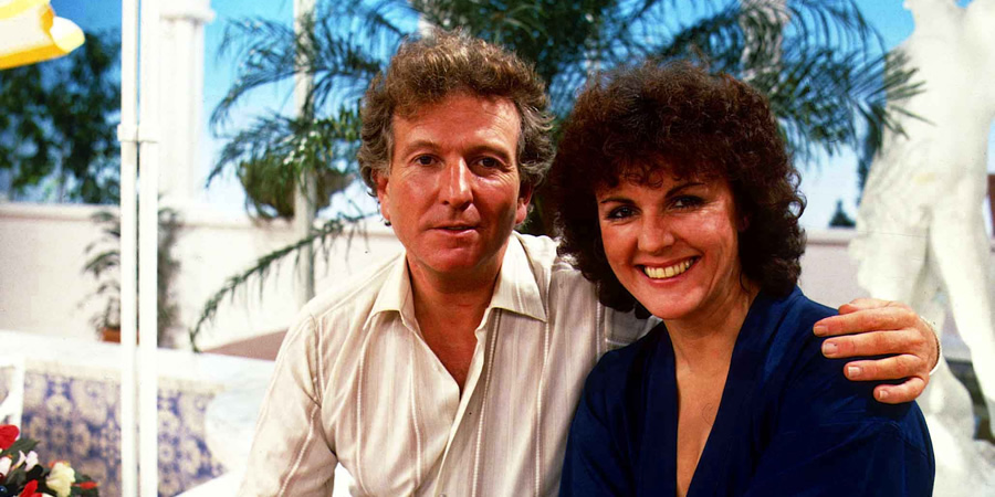 Duty Free. Image shows from L to R: David Pearce (Keith Barron), Amy Pearce (Gwen Taylor). Copyright: Yorkshire Television