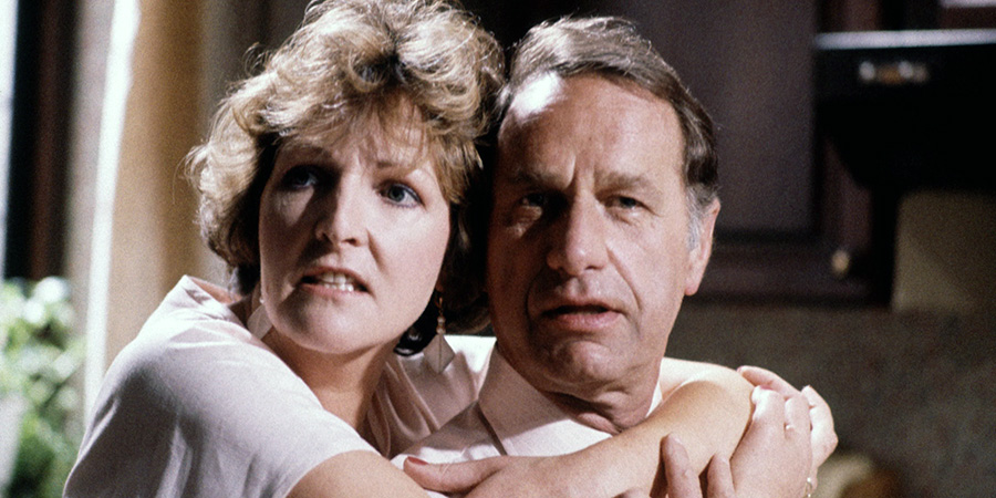 Executive Stress. Image shows left to right: Caroline Fairchild (Penelope Keith), Donald Fairchild (Geoffrey Palmer)