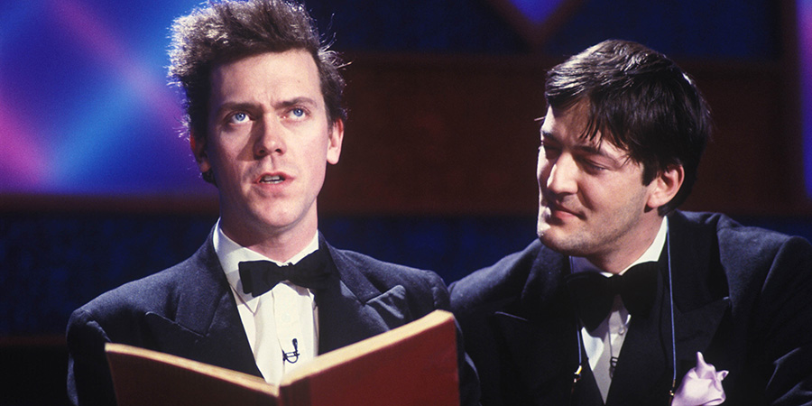 Friday Night Live. Image shows left to right: Hugh Laurie, Stephen Fry
