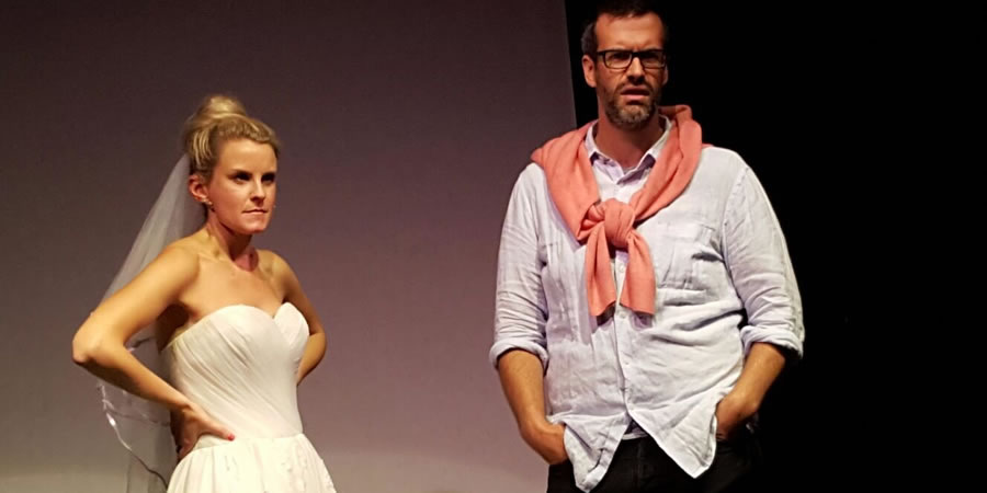 Image shows from L to R: Anna Morris, Marcus Brigstocke