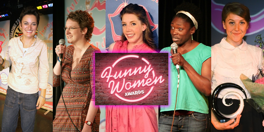 Funny Women Awards. Image shows from L to R: Zoe Lyons, Sarah Millican, Katherine Ryan, Andi Osho, Gemma Whelan