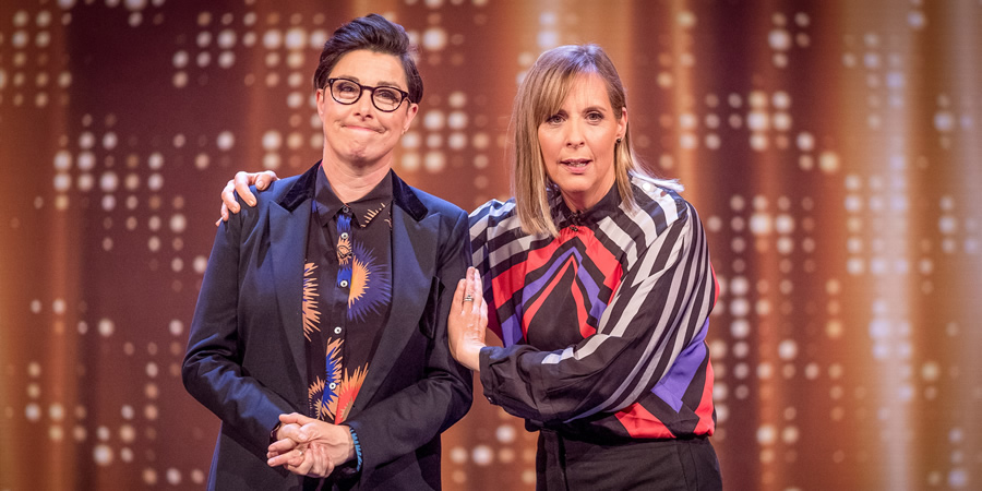 The Generation Game. Image shows from L to R: Sue Perkins, Mel Giedroyc. Copyright: BBC