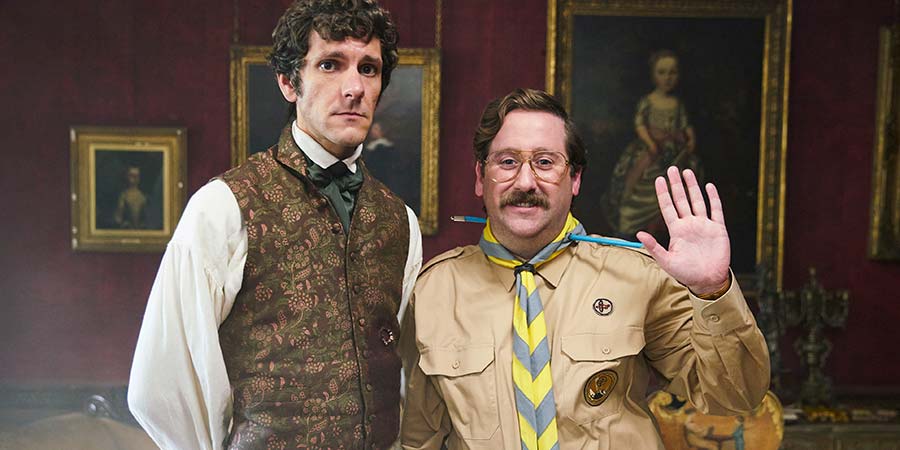 Ghosts. Image shows from L to R: Thomas (Mathew Baynton), Pat (Jim Howick). Copyright: Monumental Pictures