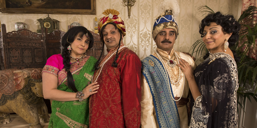 Goodness Gracious Me. Image shows from L to R: Nina Wadia, Kulvinder Ghir, Sanjeev Bhaskar, Meera Syal. Copyright: BBC