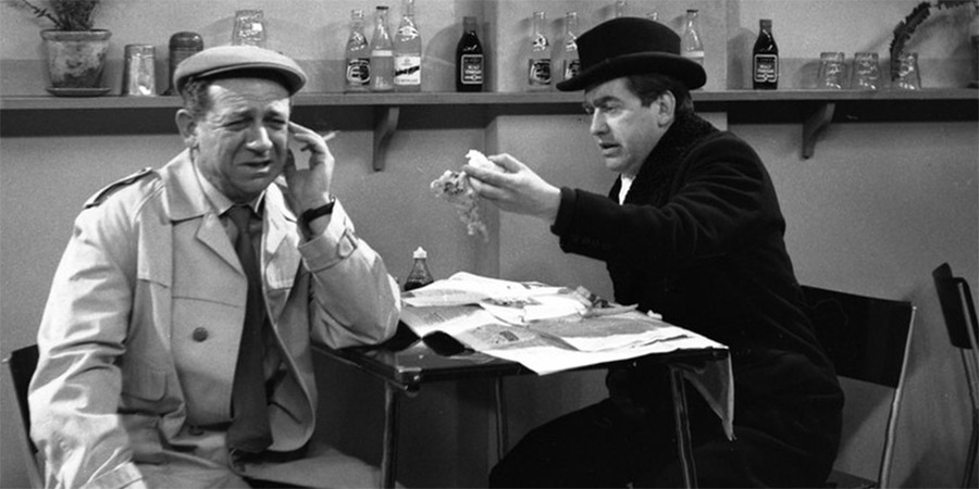 Hancock's Half Hour. Image shows from L to R: Sidney Balmoral James (Sid James), Anthony Aloysius St John Hancock (Tony Hancock). Copyright: BBC