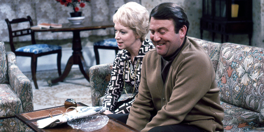 Happy Ever After. Image shows left to right: June Fletcher (June Whitfield), Terry Fletcher (Terry Scott). Credit: BBC