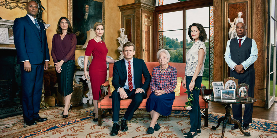 Henry IX. Image shows from L to R: Franny (Colin Salmon), Lady Leonora (Gina Bellman), Queen Katerina (Sally Phillips), King Henry (Charles Edwards), Queen Charlotte (Annette Crosbie), Serena (Kara Tointon), Gilbert (Don Warrington)