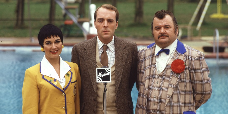 Hi-De-Hi!. Image shows from L to R: Gladys Pugh (Ruth Madoc), Jeffrey Fairbrother (Simon Cadell), Ted Bovis (Paul Shane). Copyright: BBC